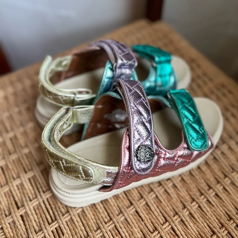 Kurt Geiger London Mini Orson Kids Metallic Platform Sandals Rainbow Size Kids 4